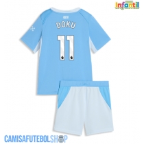 Camisa de time de futebol Manchester City Jeremy Doku #11 Replicas 1º Equipamento Infantil 2026-27 Manga Curta (+ Calças curtas)